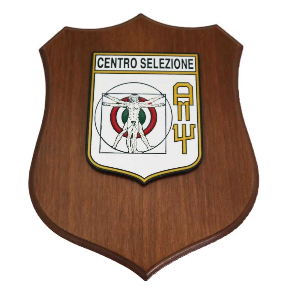 CREST IN METALLO SMALTATO BASE LEGNO CL3 22,50 X 17,50 CM CCENTRO SELEZI
