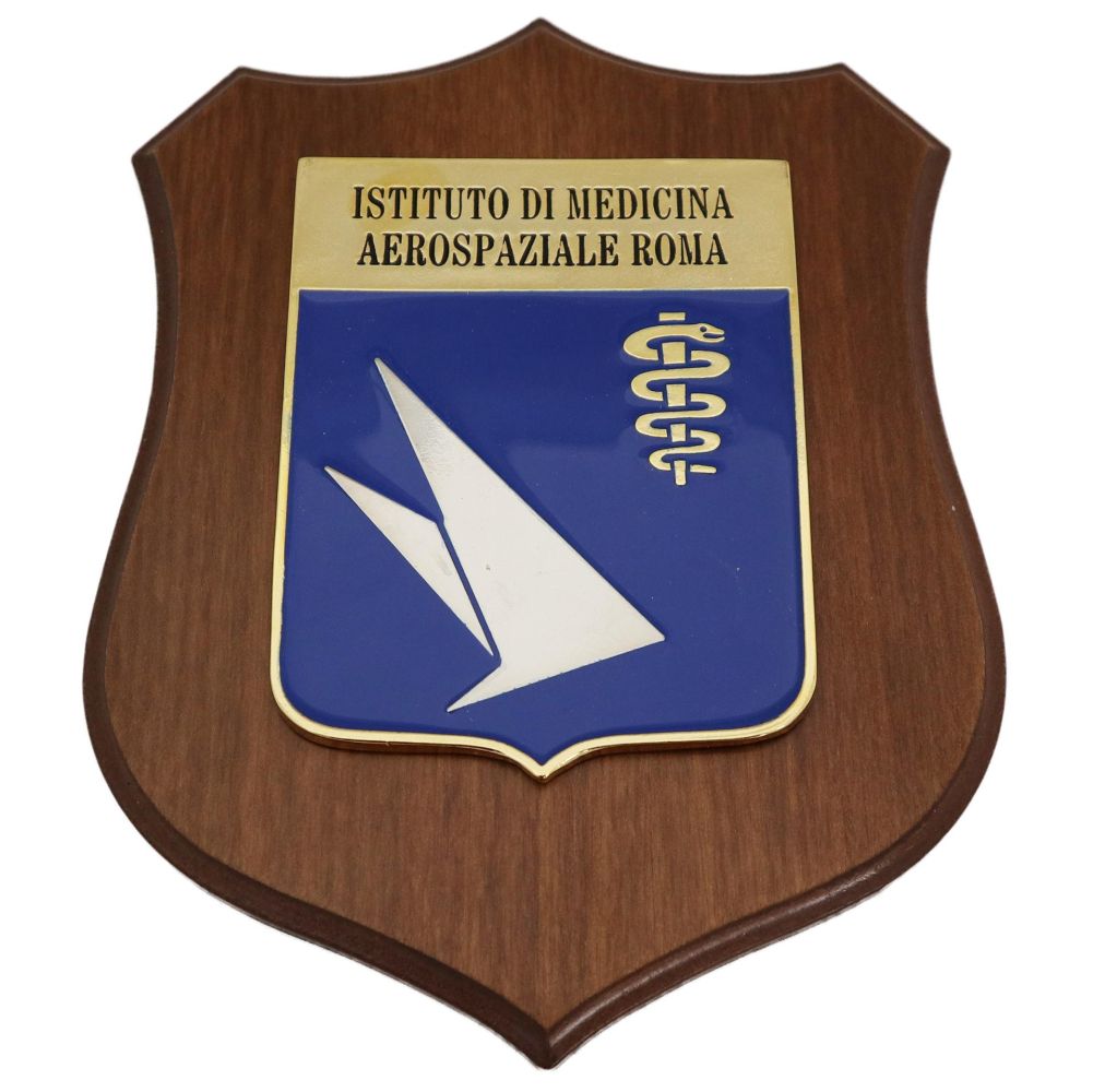 CREST IN METALLO SMALTATO BASE LEGNO CL3 22,50 X 17,50 CM IST MED AER RO
