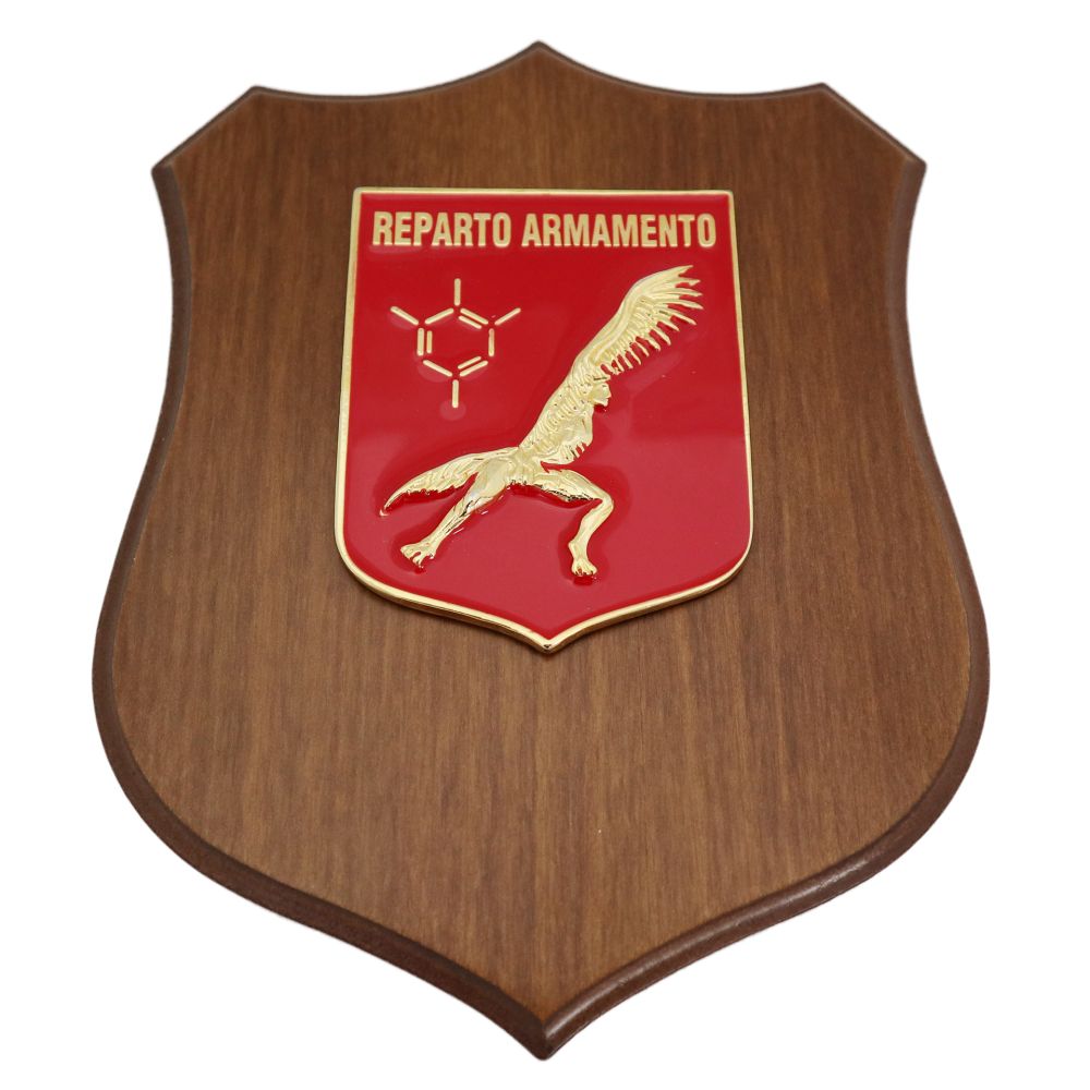 CREST IN METALLO SMALTATO BASE LEGNO CL3 22,50 X 17,50 CMREP ARM