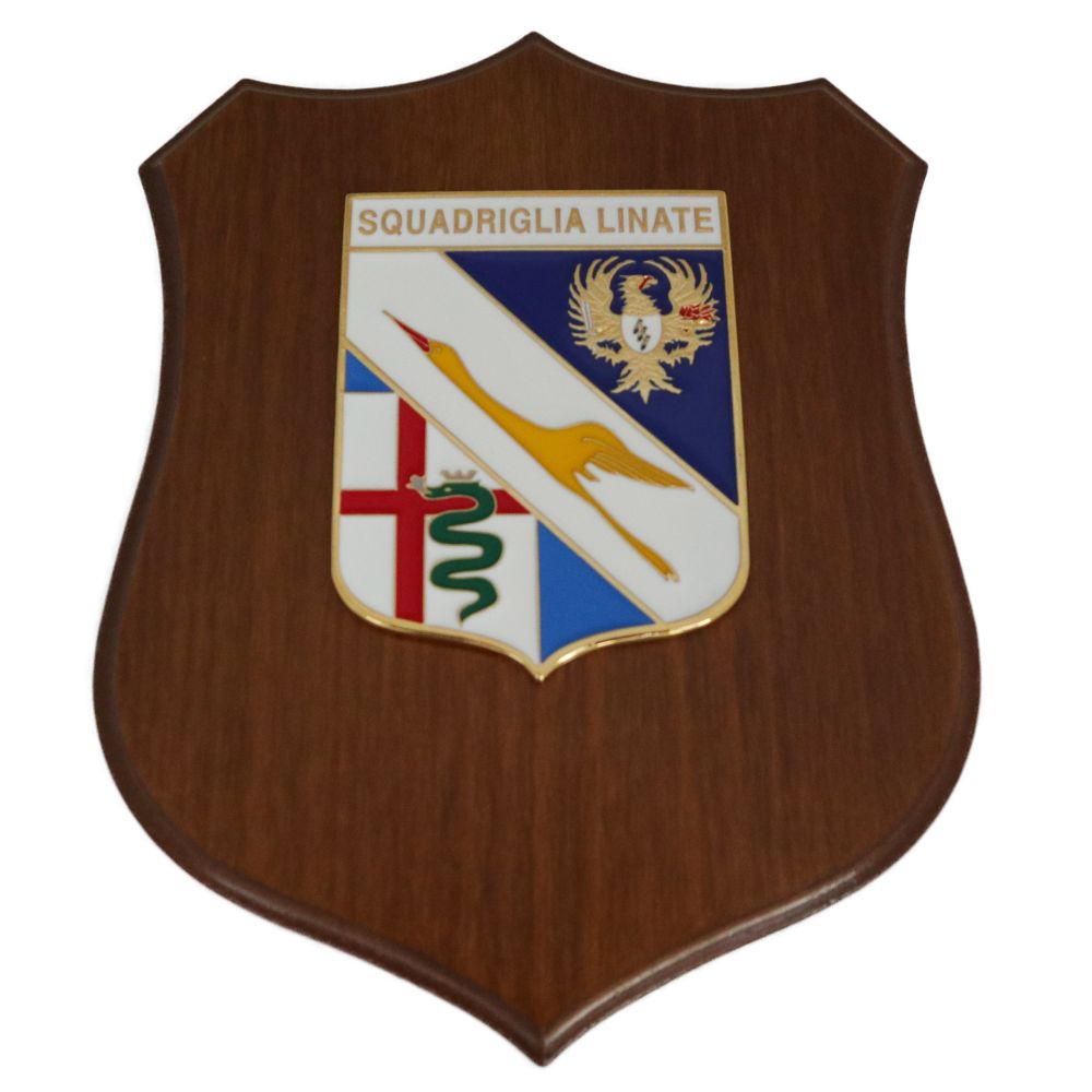 CREST IN METALLO SMALTATO BASE LEGNO CL3 22,50 X 17,50 CM SQUADRIGLIA LI