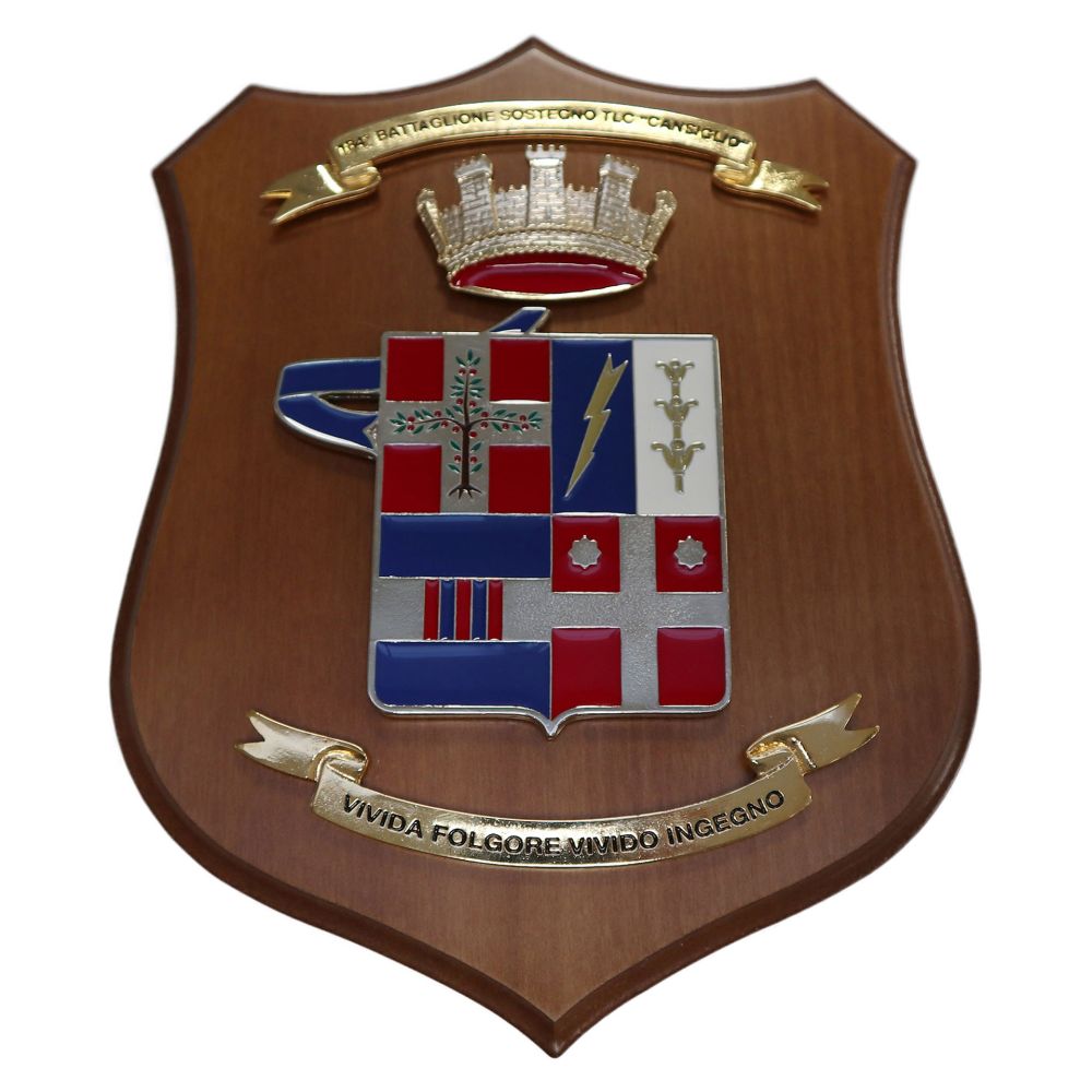 CREST IN METALLO SMALTATO LEGNO CL3 22 X 17 CM 184 BTG SOSTEGNO TLC