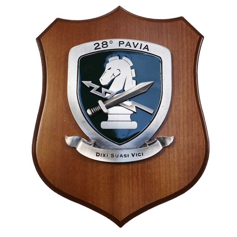CREST IN METALLO SMALTATO LEGNO CL3 22 X 17 CM 28 RGT PAVIA