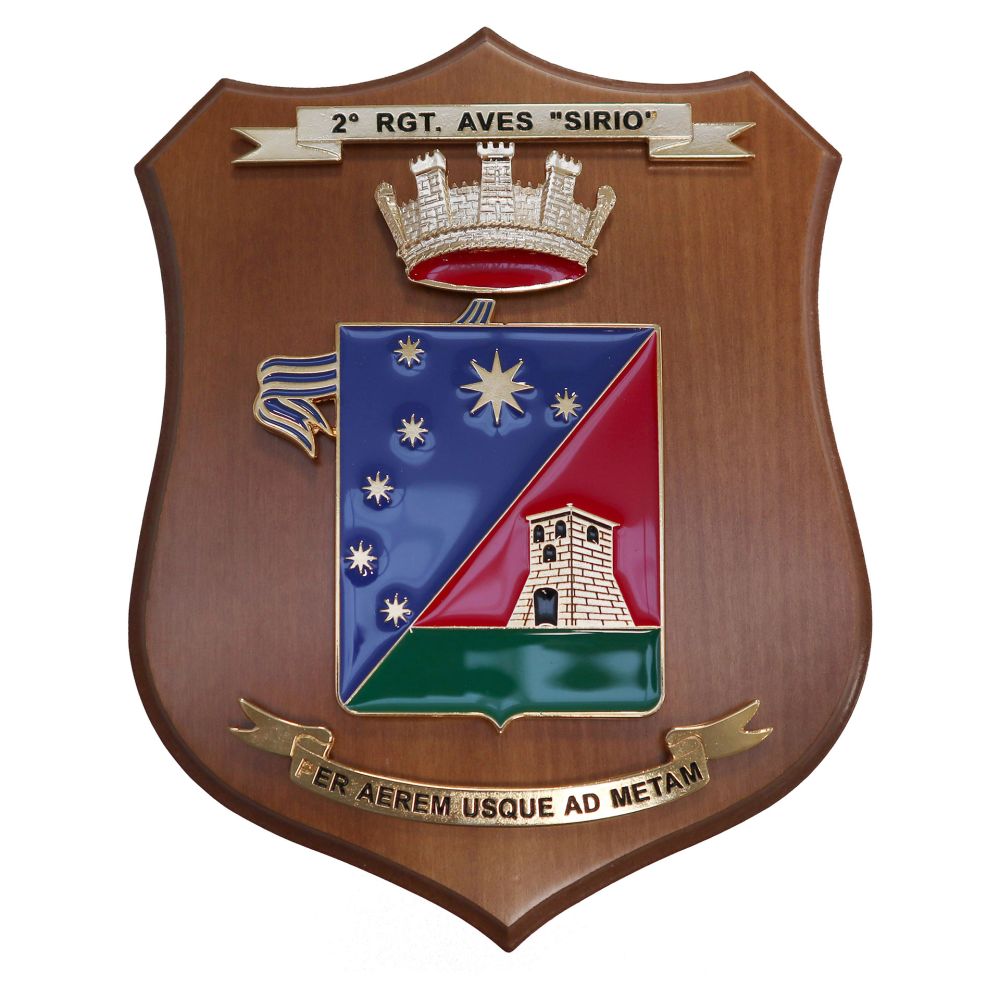 CREST IN METALLO SMALTATO LEGNO CL3 22 X 17 CM 2 RGT AVES SIRIO