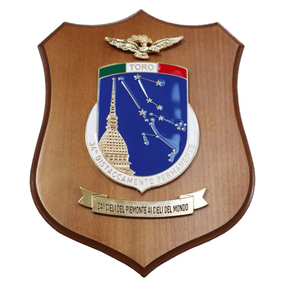 CREST IN METALLO SMALTATO LEGNO CL3 22 X 17 CM 34 DISTACCAMENTO PERMANEN