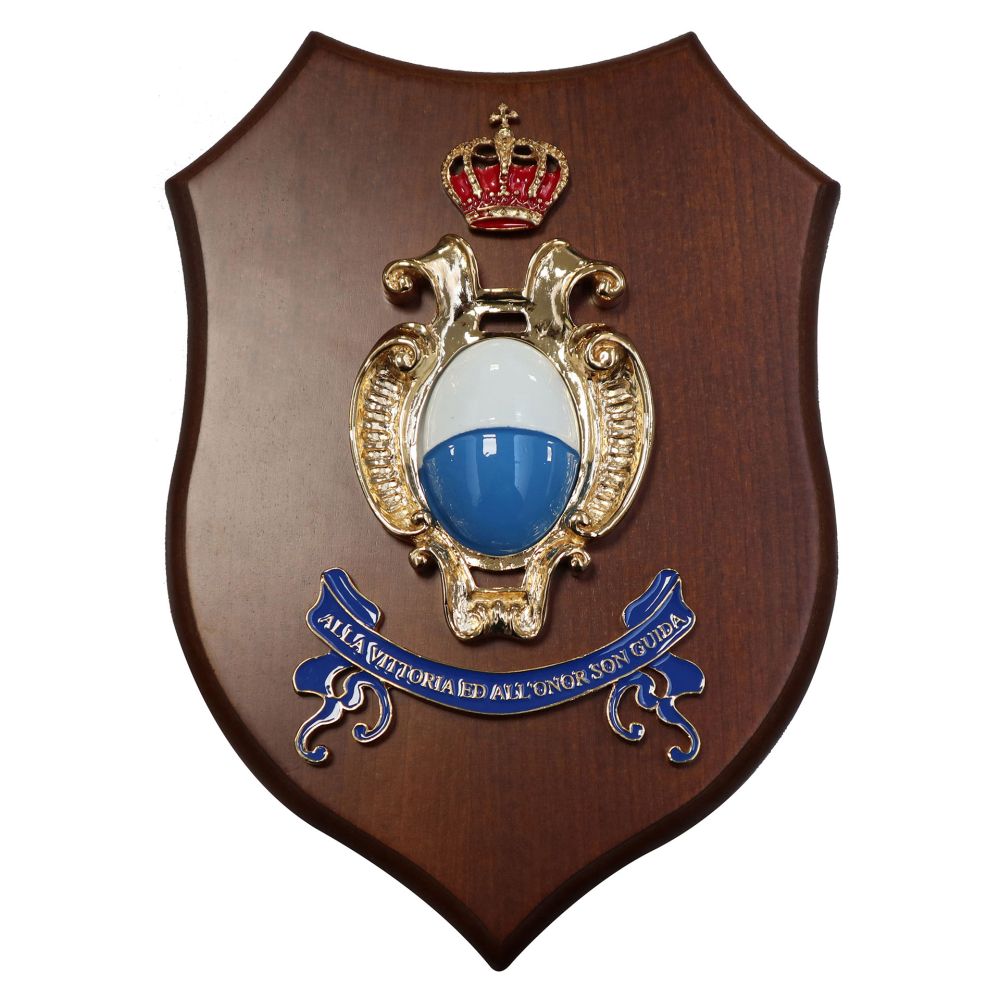 CREST IN METALLO SMALTATOEGNO CL2226 X 18,5 CM RGT CAVALLEGERI GUIDE
