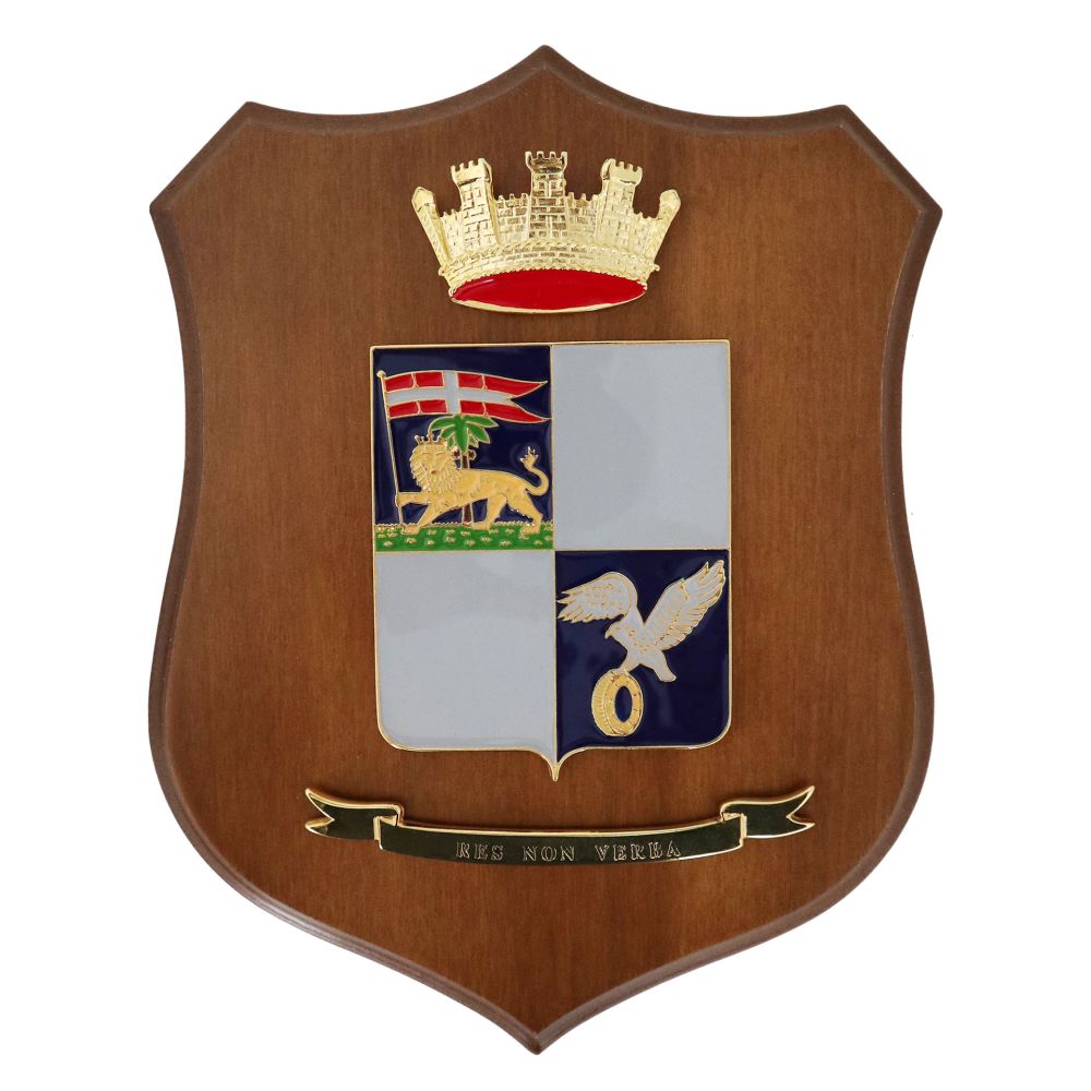 CREST IN METALLO SMALTATO LEGNO CL3 22 X 17 CM 4 RGT SOSTEGNO AVES