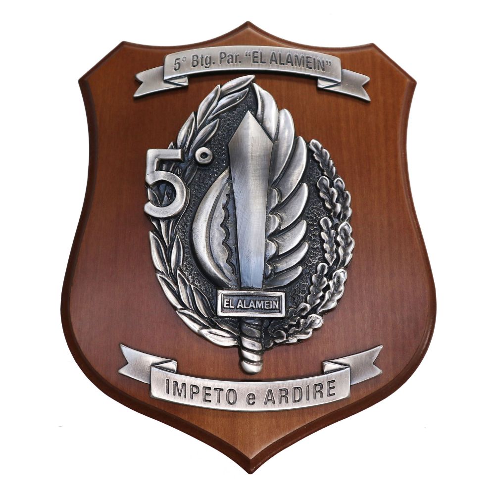 CREST IN METALLO SMALTATO LEGNO CL3 22 X 17 CM 5 BTG PAR EL ALAMEIN
