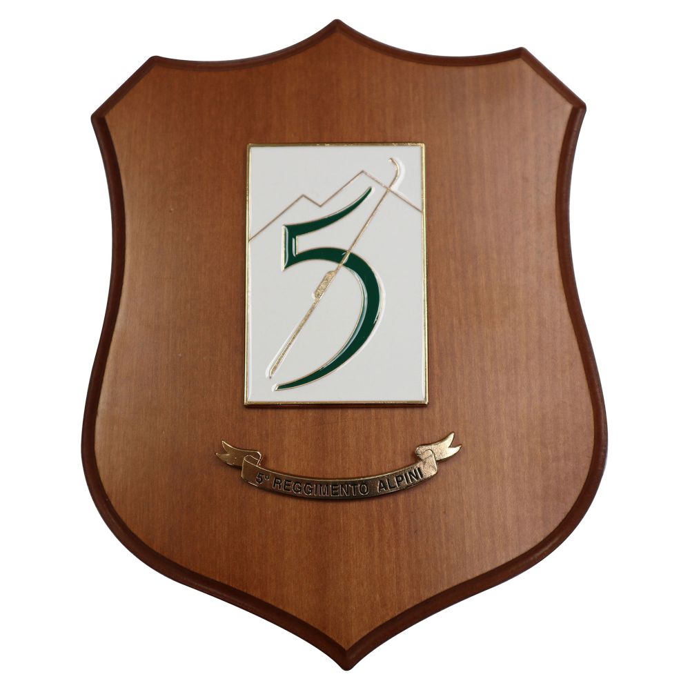 CREST IN METALLO SMALTATO LEGNO CL3 22 X 17 CM 5 RGT ALPINI