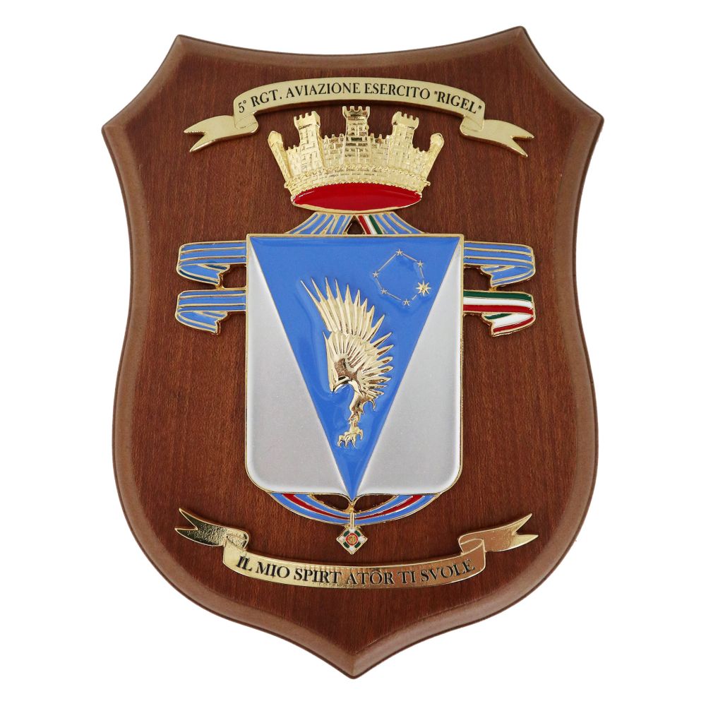 CREST IN METALLO SMALTATO LEGNO CL26 X 18,5 CM 5 RGT AVES RIGEL