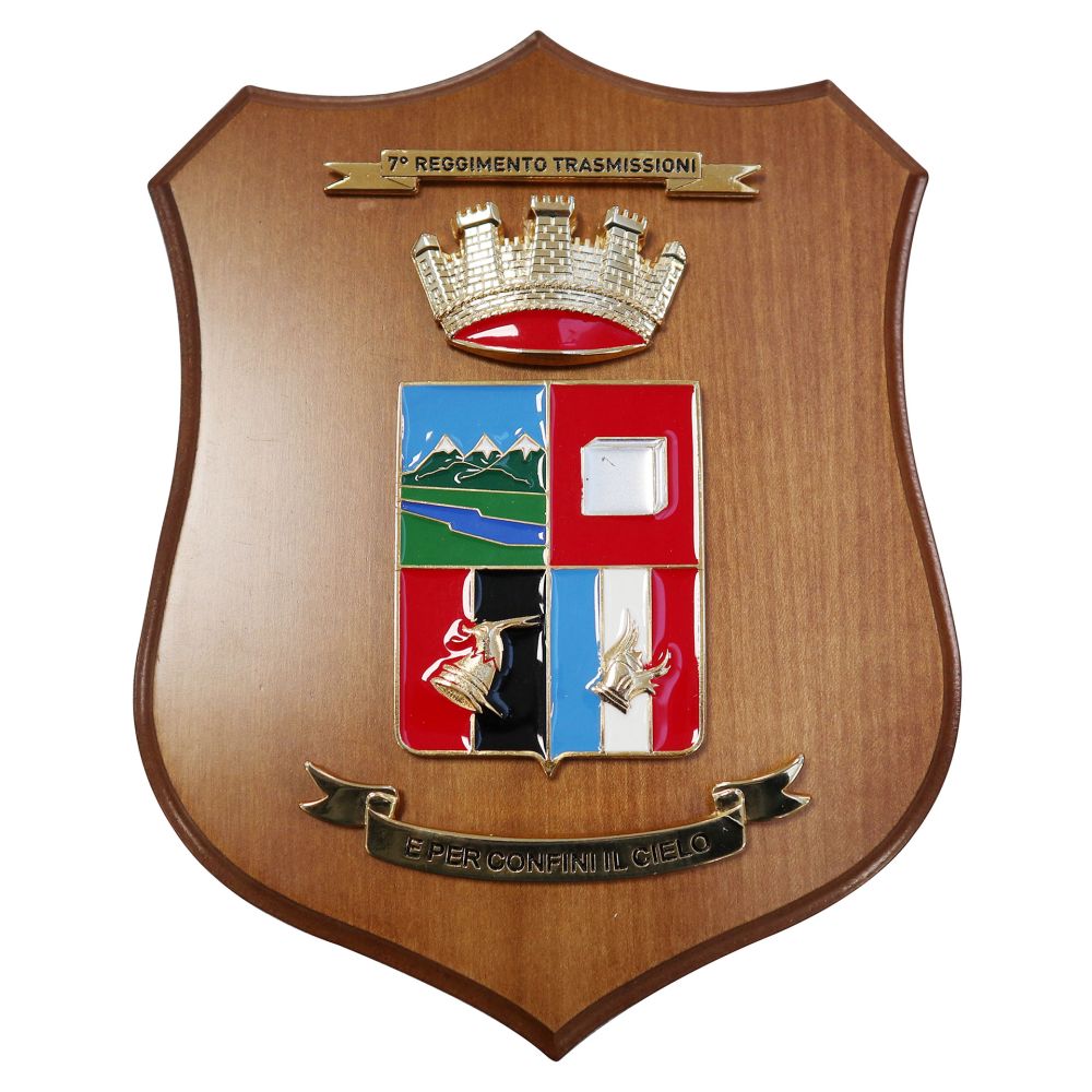CREST IN METALLO SMALTATO LEGNO CL3 22 X 17 CM 7 RGT TRASMISSIONI