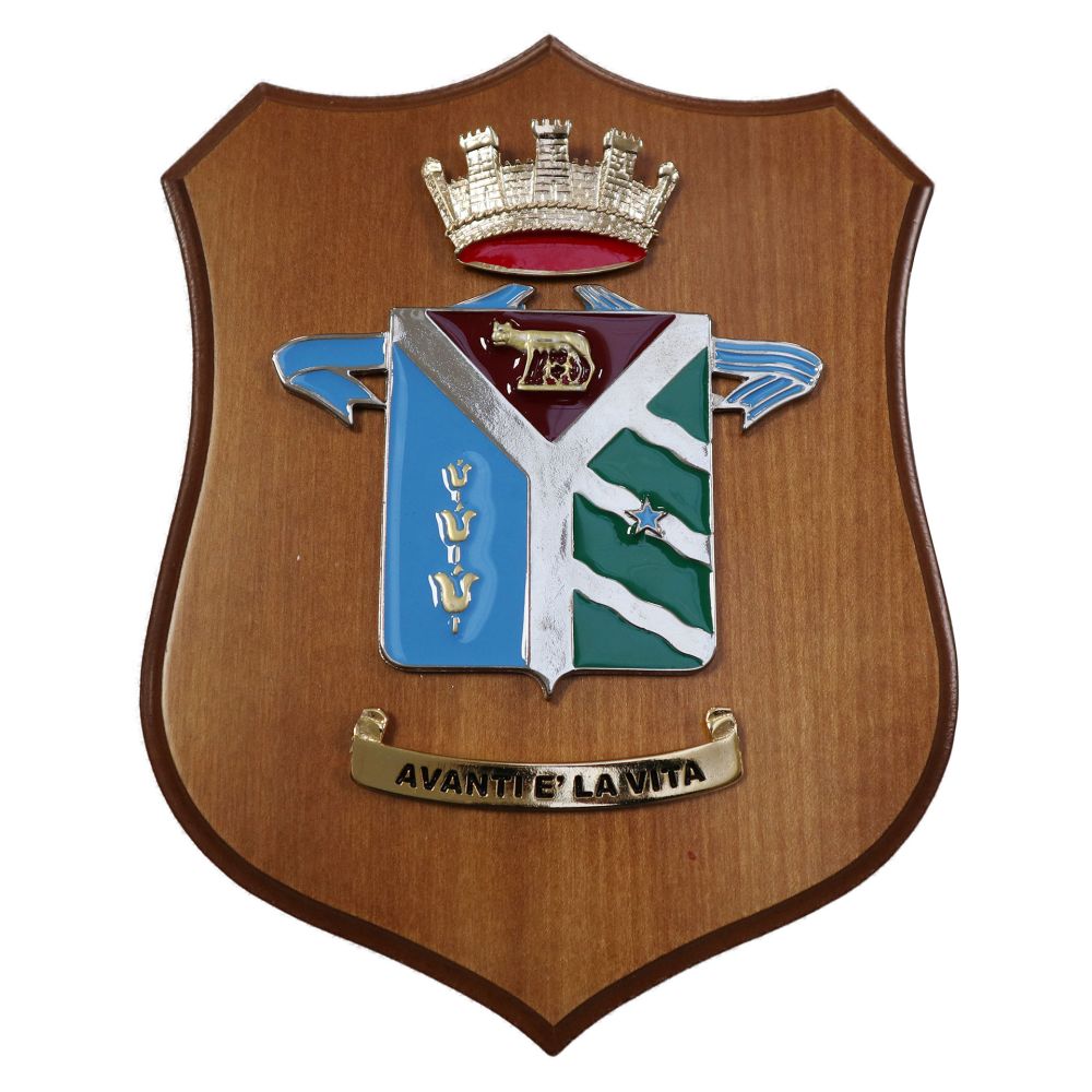 CREST IN METALLO SMALTATO LEGNO CL3 22 X 17 CM 8 RGT GENIO GUASTATORI PA