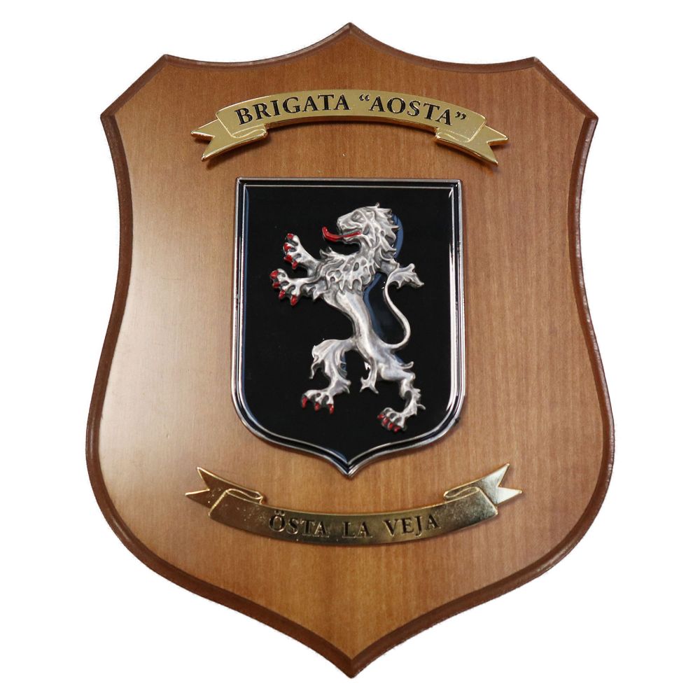 CREST IN METALLO SMALTATO LEGNO CL3 22 X 17 CM BRIGATA AOSTA
