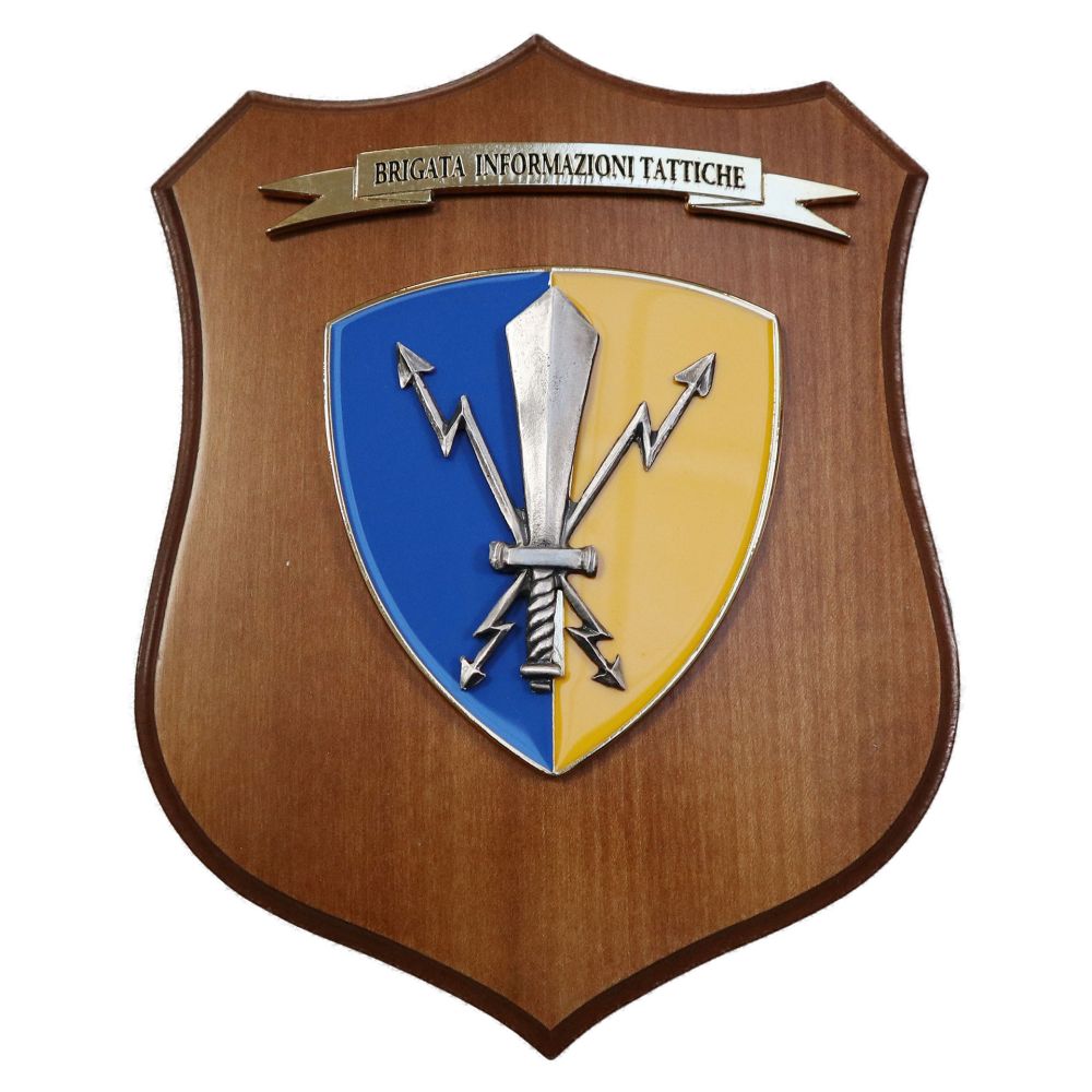 CREST IN METALLO SMALTATO LEGNO CL3 22 X 17 CM BRG INFORMAZIONI TATTICHE