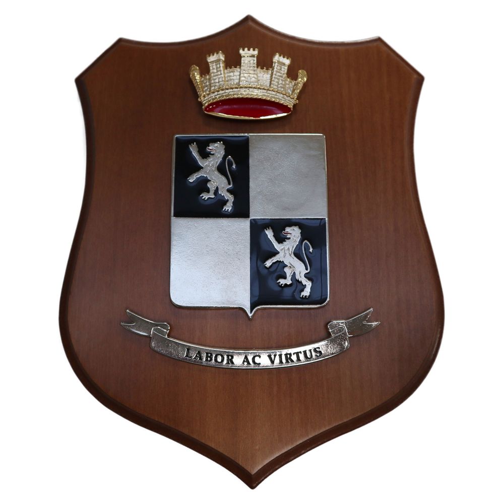 CREST IN METALLO SMALTATO LEGNO CL3 22 X 17 CM BTG LOGISTICO AOSTA