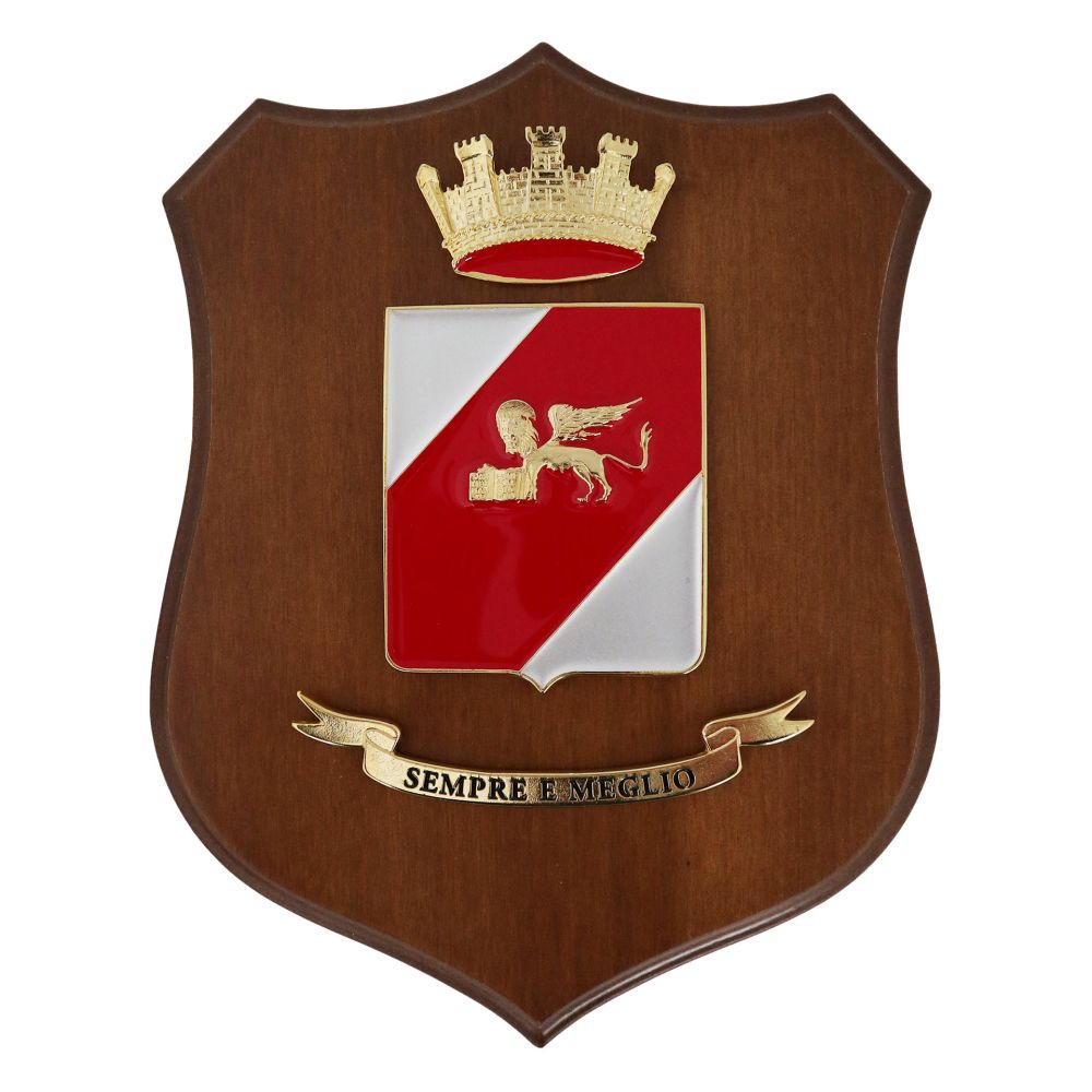 CREST IN METALLO SMALTATO LEGNO CL3 22 X 17 CM BTG LOGISTICO ARIETE