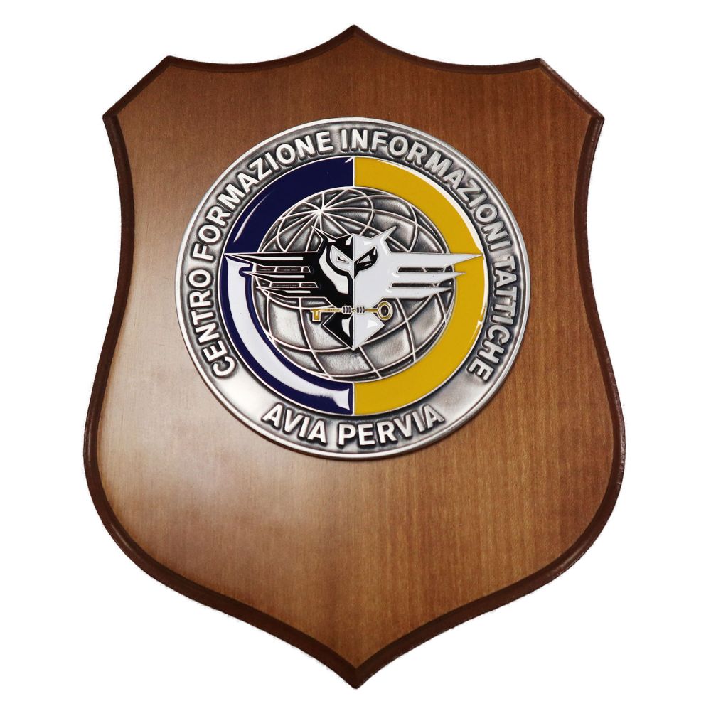 CREST IN METALLO SMALTATO LEGNO CL3 22 X 17 CM CEN FORM INFOR TATTICHE