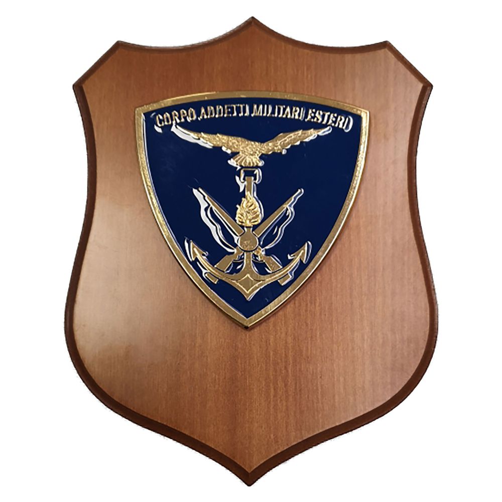 CREST IN METALLO SMALTATO LEGNO CL3 22 X 17 CM CORPO ADD MIL ESTERI