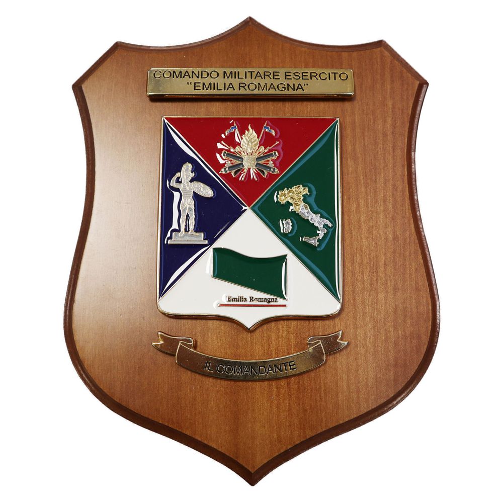 CREST IN METALLO SMALTATO LEGNO CL3 22 X 17 CM COM MIL EI EMILIA R