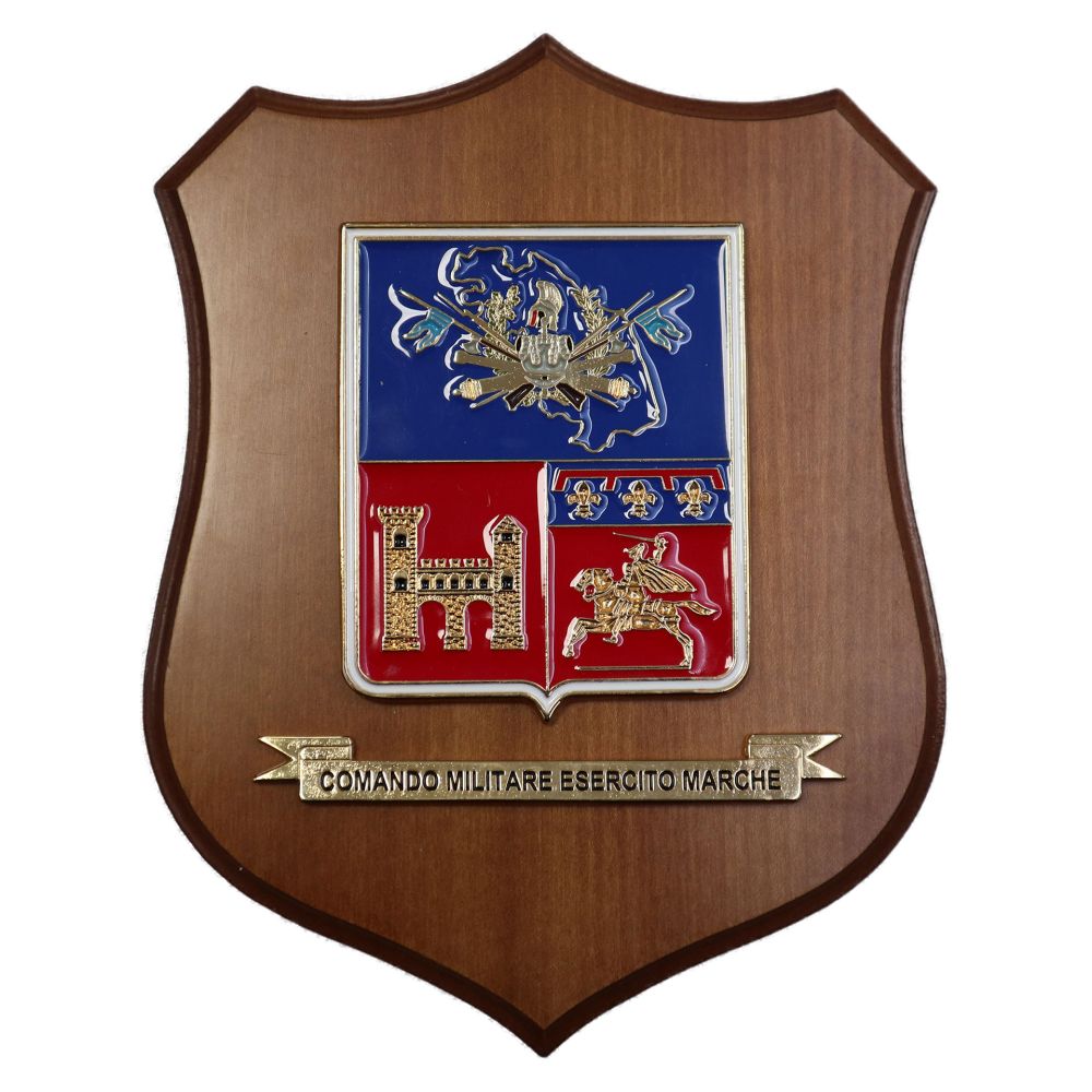 CREST IN METALLO SMALTATO LEGNO CL3 22 X 17 CM COM MIL EI MARCHE