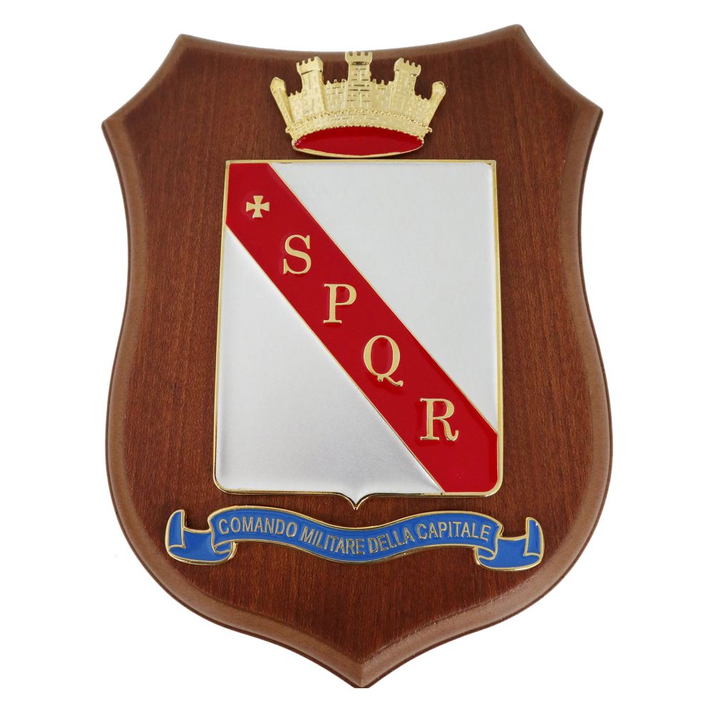 CREST IN METALLO SMALTATO LEGNO CL26 22 X 17 CM COMANDO MILITARE DELLA C