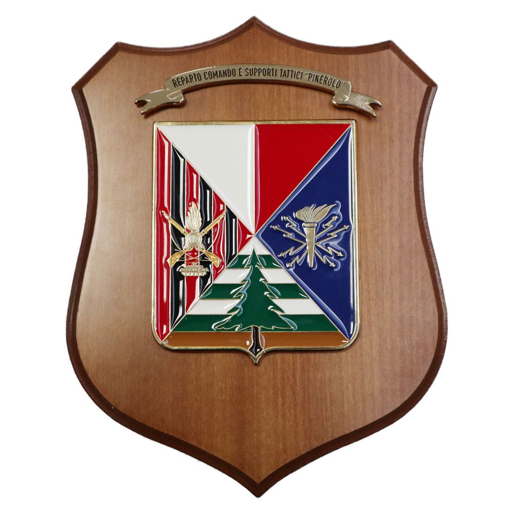 CREST IN METALLO SMALTATO LEGNO CL3 22 X 17 CM REP COM SUP TATTICI PINER