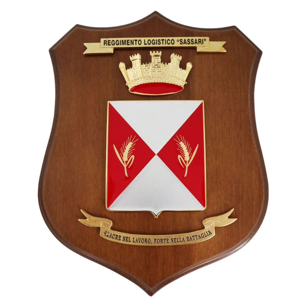 CREST IN METALLO SMALTATO LEGNO CL3 22 X 17 CM RGT LOGISTICO SASSARI