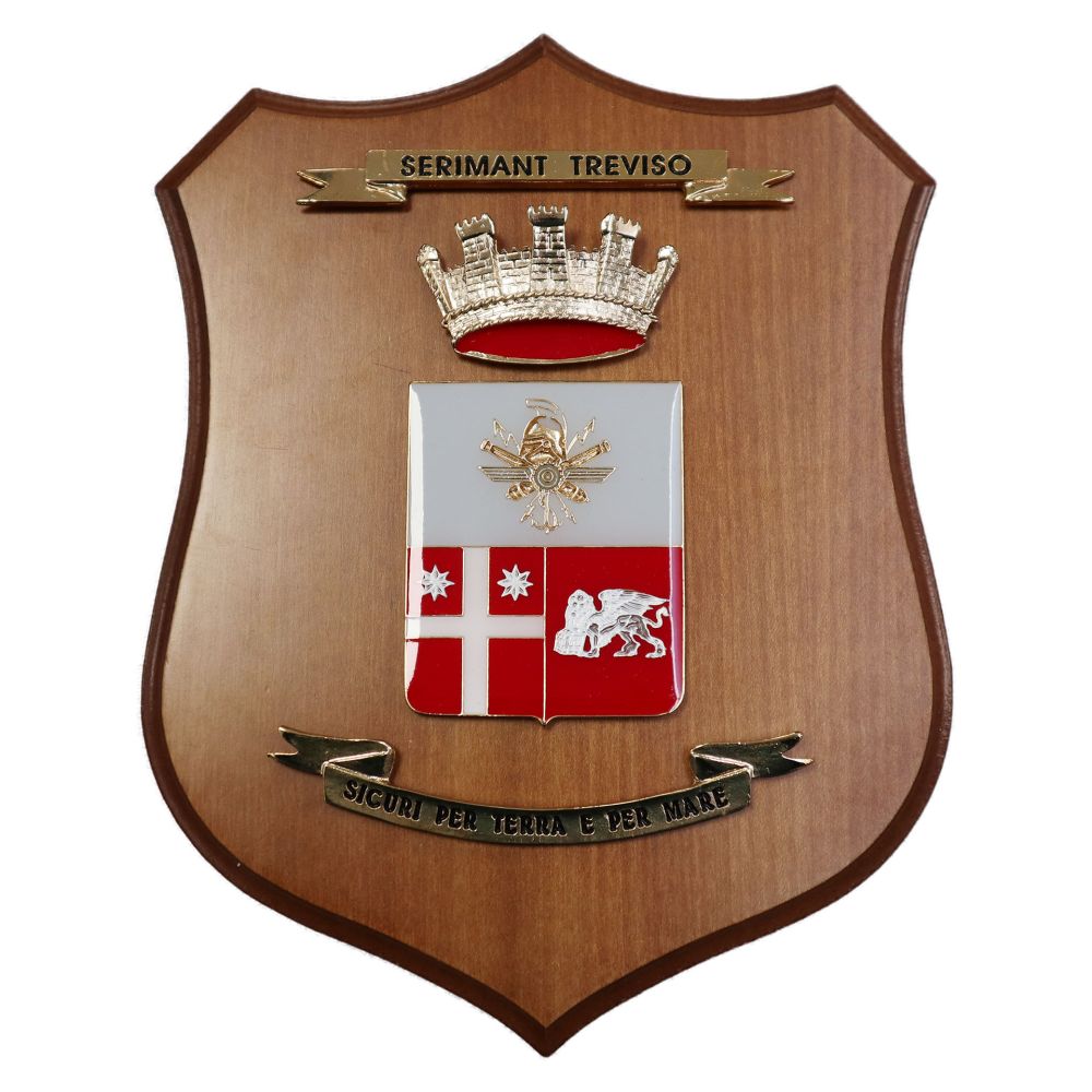 CREST IN METALLO SMALTATO LEGNO CL26 22 X 17 CM SEZ RIFORN MANTEN TV