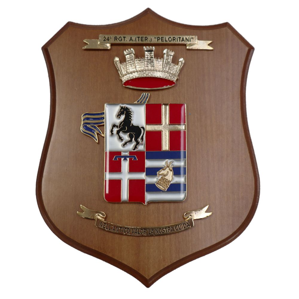 CREST IN METALLO SMALTATO LEGNO CL3 22 X 17 CM 24 RGT ARTIG. PELORITANI