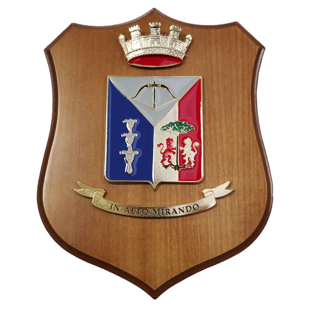CREST IN METALLO SMALTATO LEGNO CL3 22 X 17 CM 2 RGT ART CONTRAE