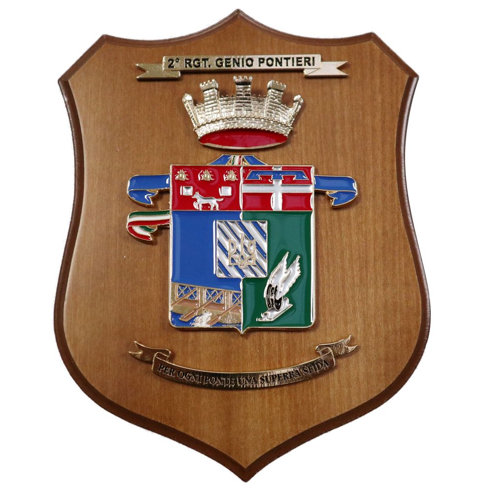 CREST IN METALLO SMALTATO LEGNO CL3 22 X 17 CM 2 RGT GENIO PONTIERI