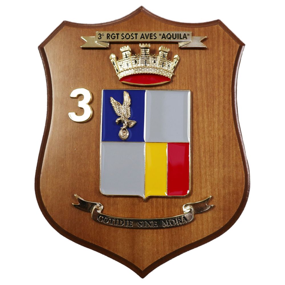 CREST IN METALLO SMALTATO LEGNO CL3 22 X 17 CM 3 RGT SOSTEGNO AVIAZIONE