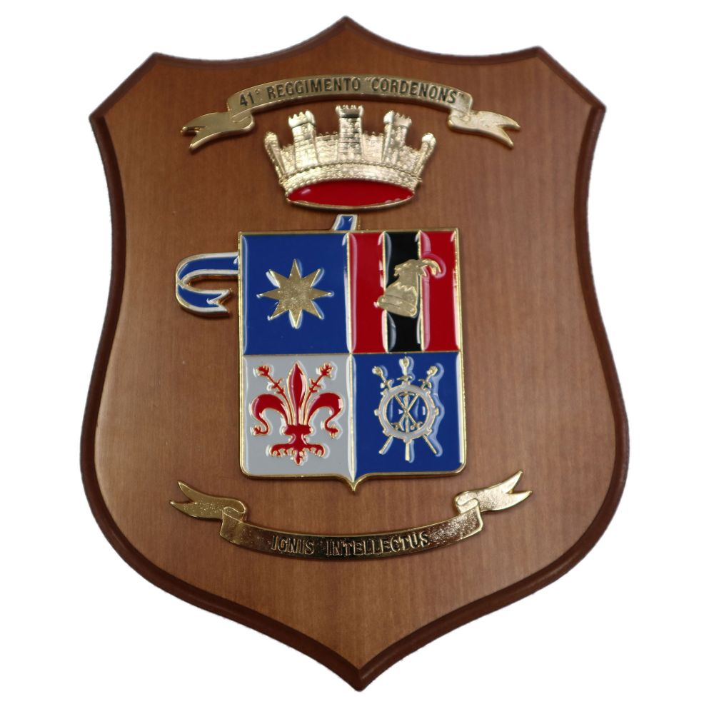CREST IN METALLO SMALTATO LEGNO CL3 22 X 17 CM 41 RGT CORDENONS