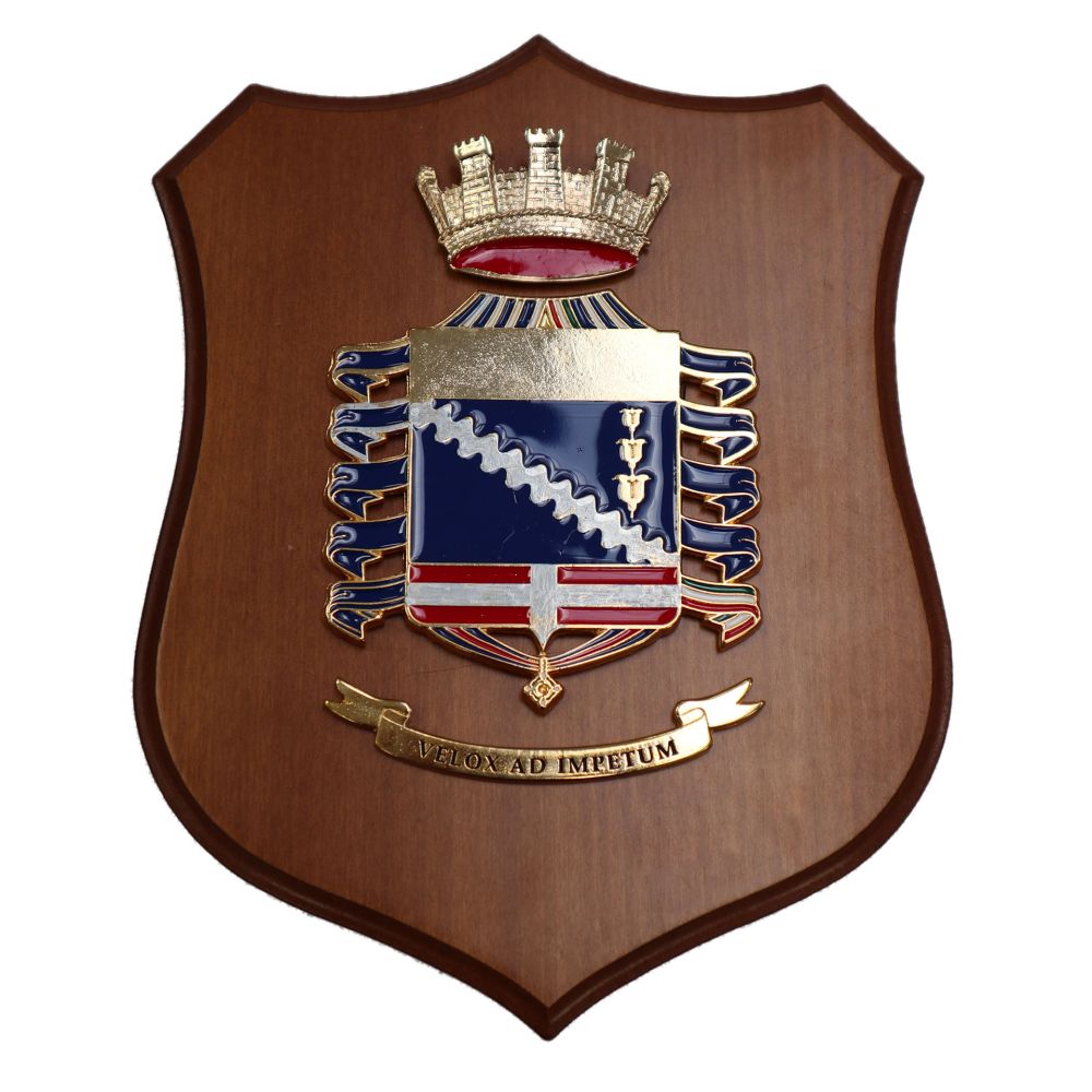 CREST IN METALLO SMALTATO LEGNO CL3 22 X 17 CM 8 RGT BERSAGLIERI