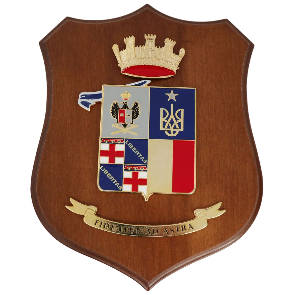 CREST IN METALLO SMALTATO LEGNO CL3 22 X 17 CM 121 RGT ART CONTRAER RA