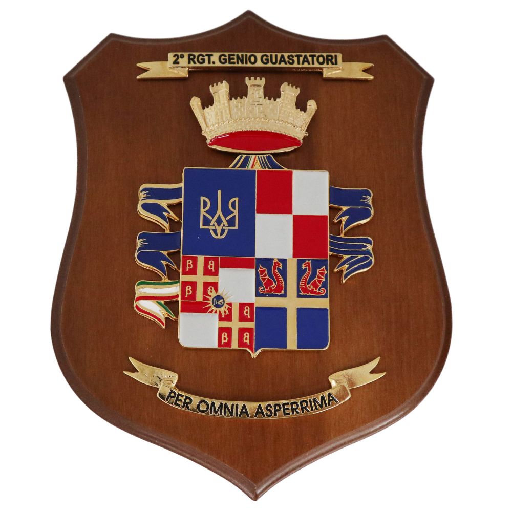 CREST IN METALLO SMALTATO LEGNO CL3 22 X 17 CM 2 RGT GENIO