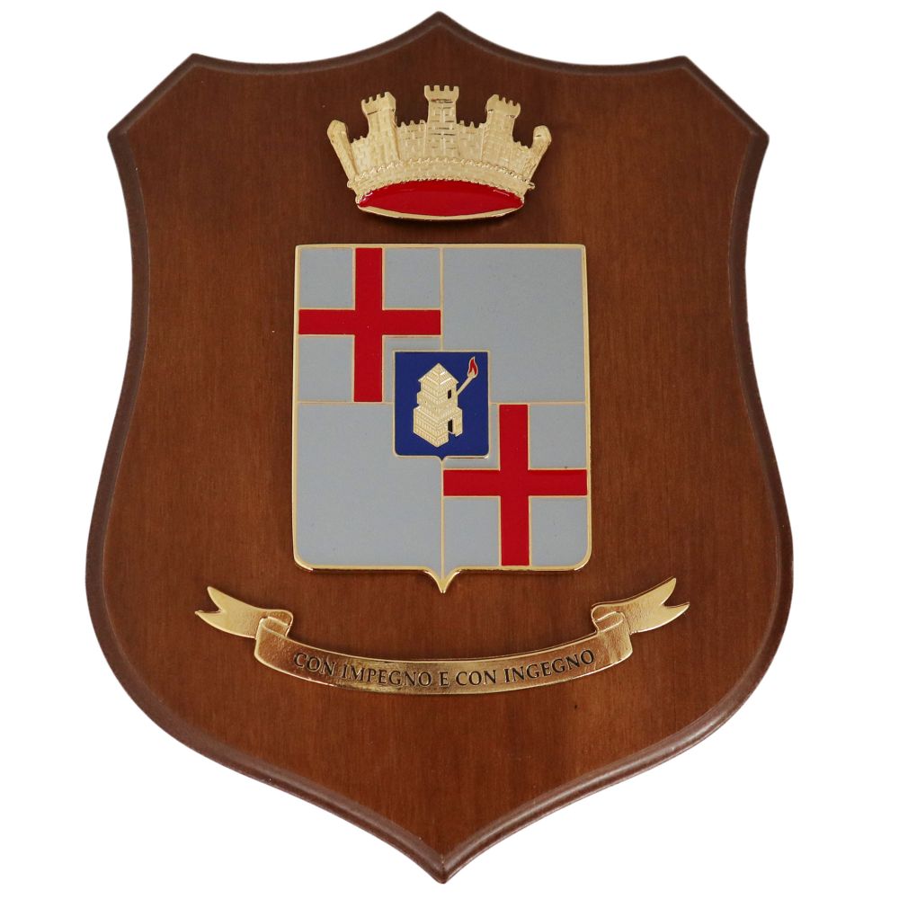 CREST IN METALLO SMALTATO LEGNO CL3 22 X 17 CM 32 RGT TRASMISSIONI