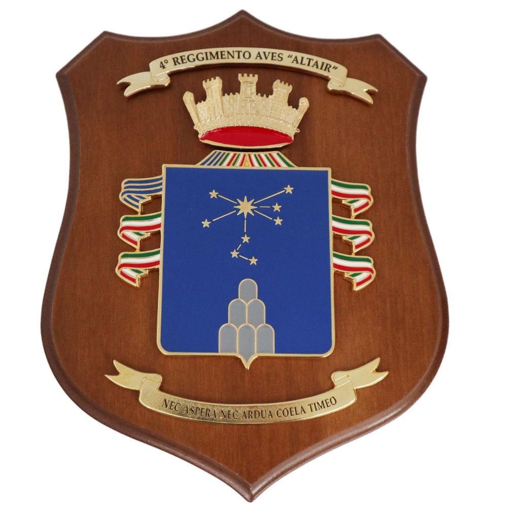 CREST IN METALLO SMALTATO LEGNO CL3 22 X 17 CM 4 RGT AVES ALTAIR