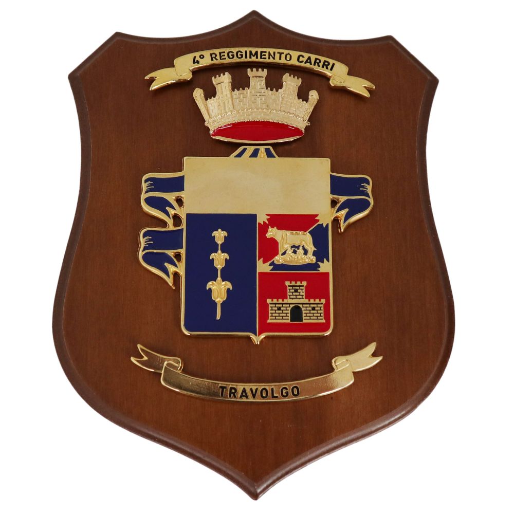 CREST IN METALLO SMALTATO LEGNO CL3 22 X 17 CM 4 RGT CARRI