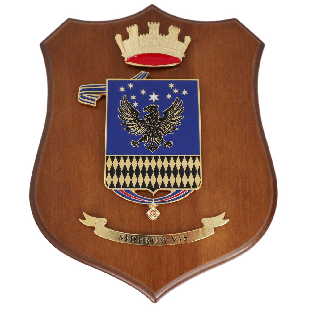 CREST IN METALLO SMALTATO LEGNO CL3 22 X 17 CM 7 RGT AVES VEGA