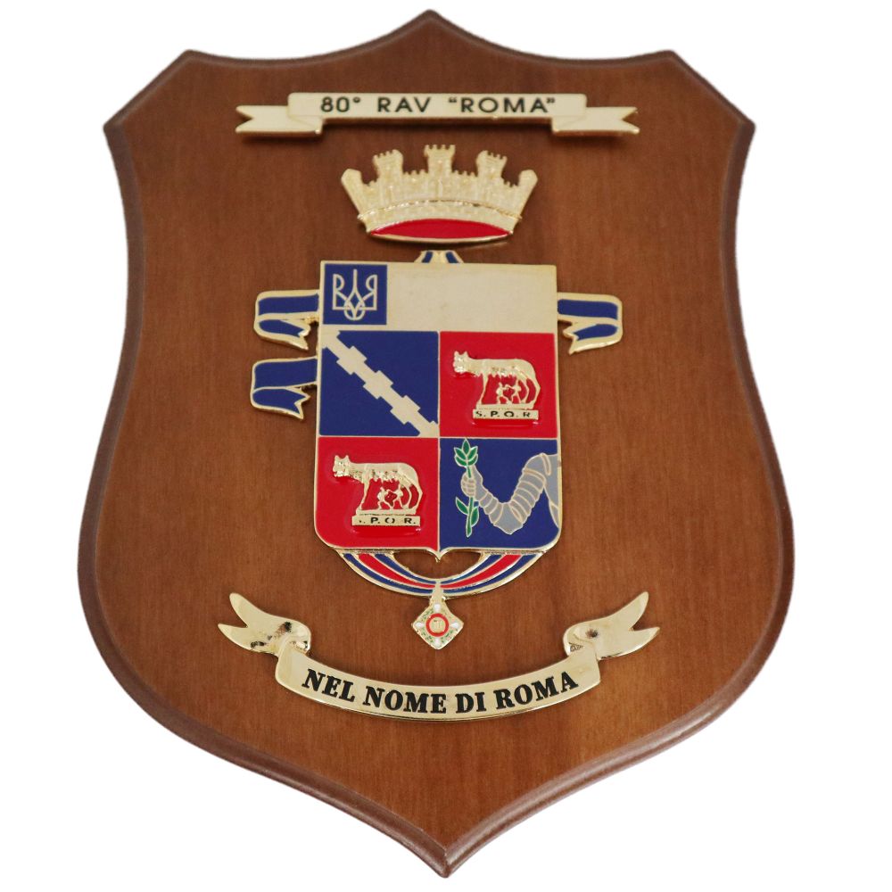 CREST IN METALLO SMALTATO LEGNO CL3 22 X 17 CM 80 RAV ROMA