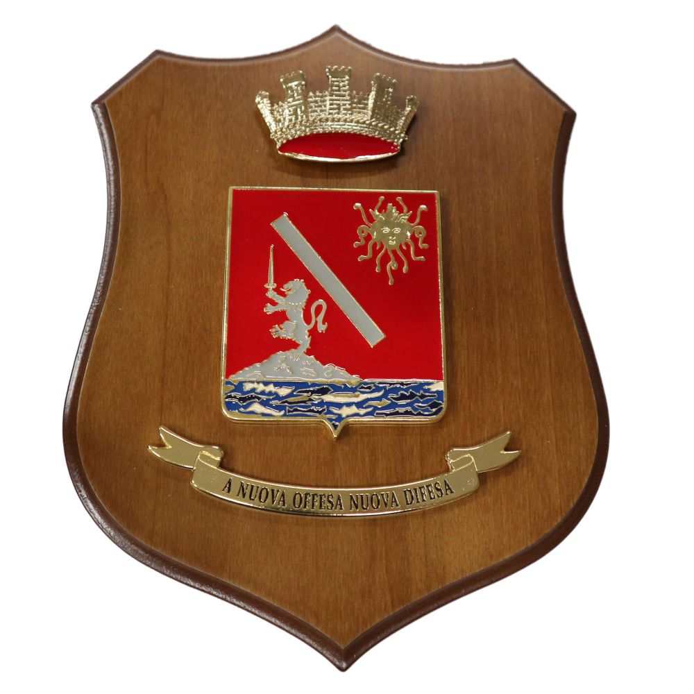 CREST IN METALLO SMALTATO LEGNO CL3 22 X 17 CM 1 GR ARTIGLIERIA MONTAGNA