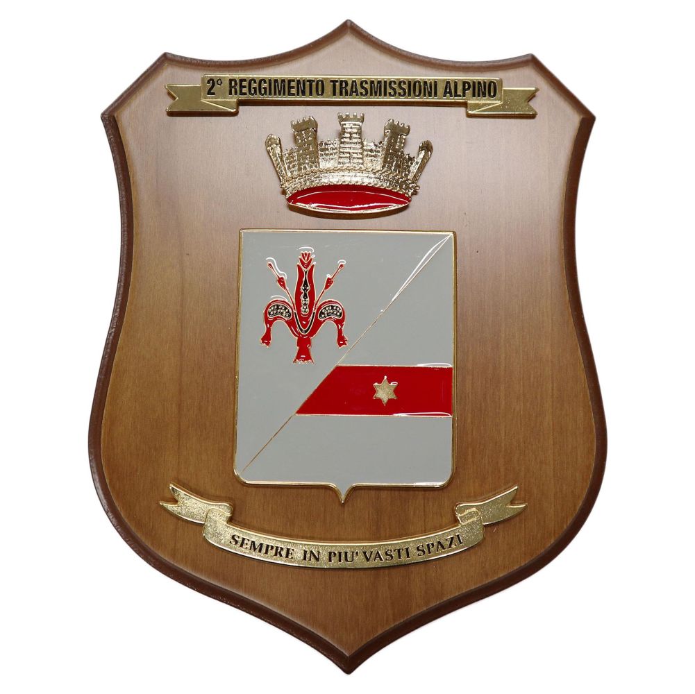 CREST IN METALLO SMALTATO LEGNO CL3 22 X 17 CM 2 RGT TRASMISSIONI