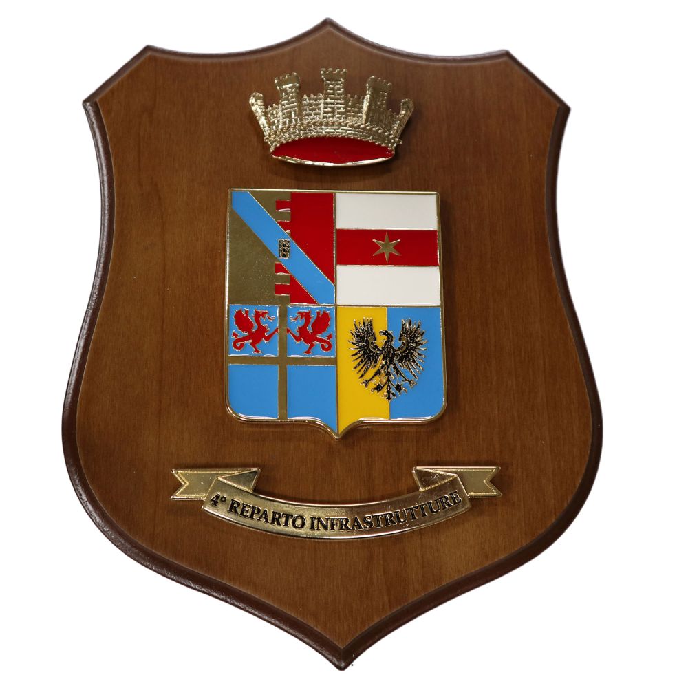 CREST IN METALLO SMALTATO LEGNO CL3 22 X 17 CM 4 REP INFRASTRUTTURE