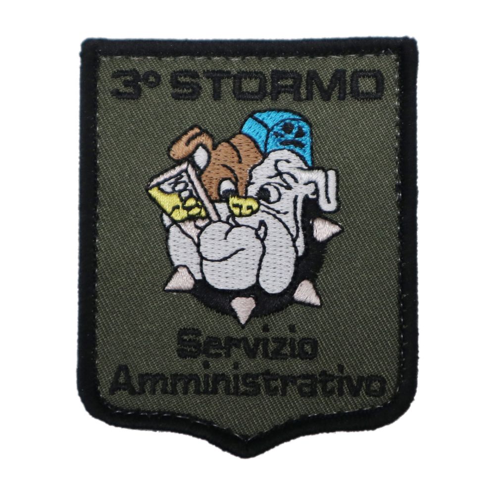 PATCH DISTINTIVO RICAMATO CON VELCRO 75X60 MM 3? STORMO SERV.AMMINISTRAT
