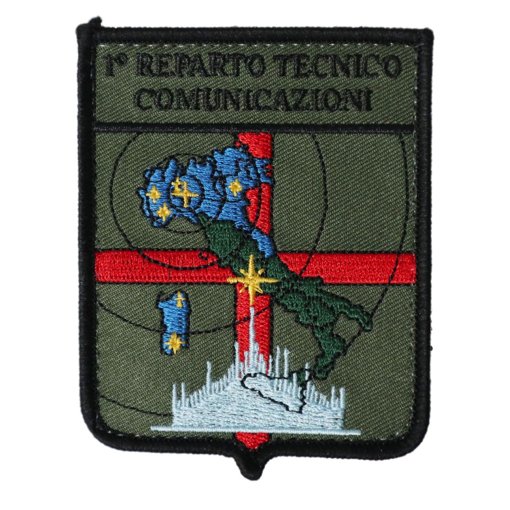 PATCH BASSA VISIBILITA RICAMATA CON VELCRO 90X70 MM 1° REPARTO TECNICO COMUNIC