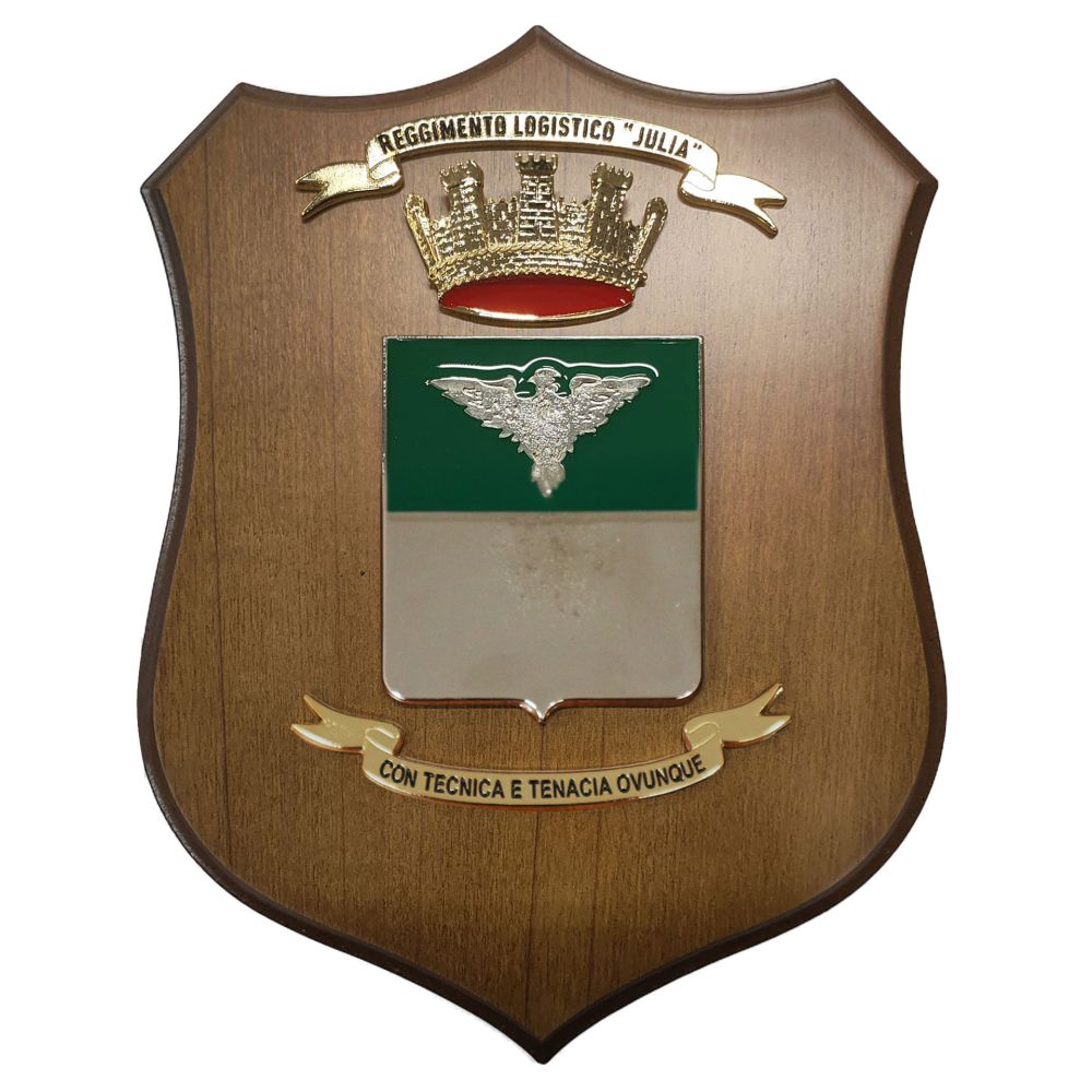 CREST IN METALLO SMALTATO LEGNO CL3 22 X 17 CM RGT LOGISTICO JULIA