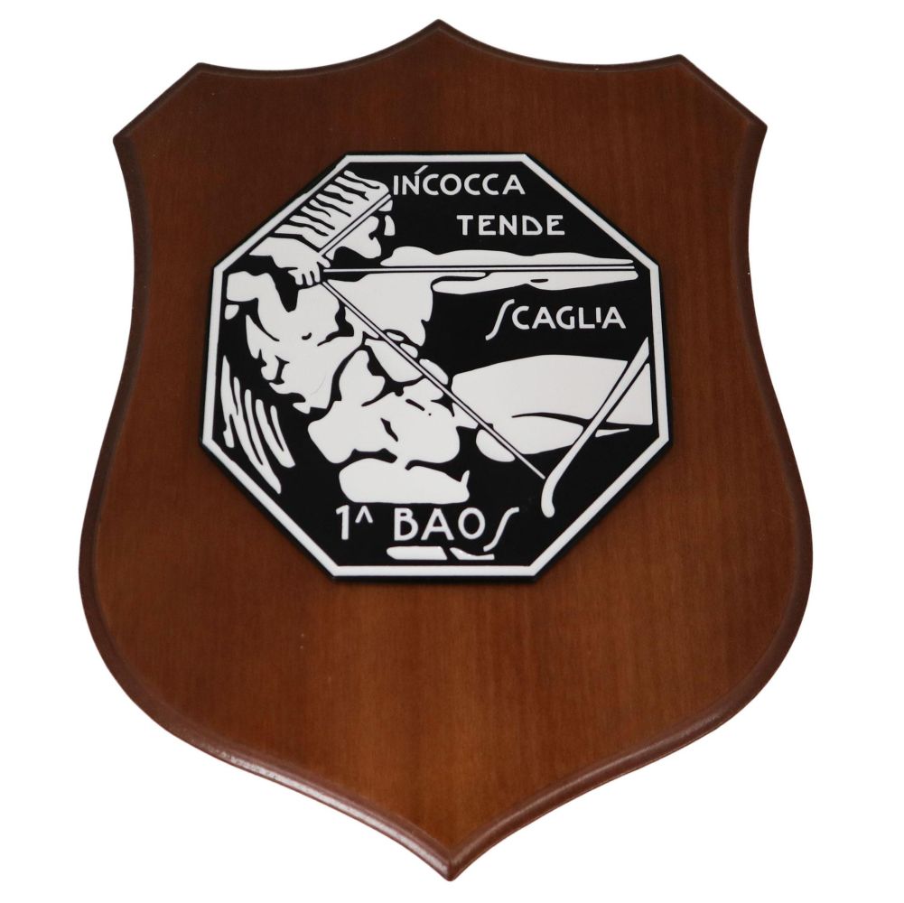 CREST IN METALLO SMALTATO BASE LEGNO CL3 22 X 17 CM 1 BRIGATA AEREA