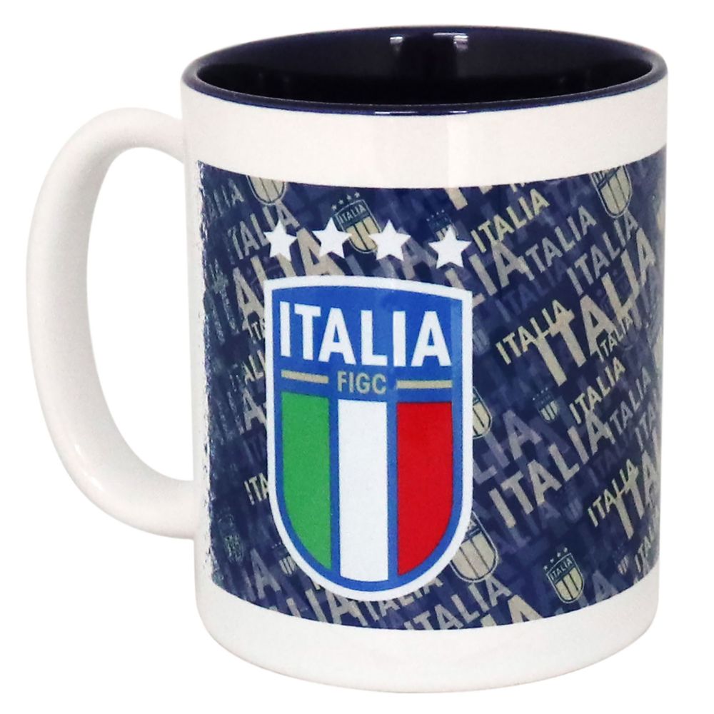 MUG IN CERAMICA CON INTERNO COLORATO BLU LOGO FIGC