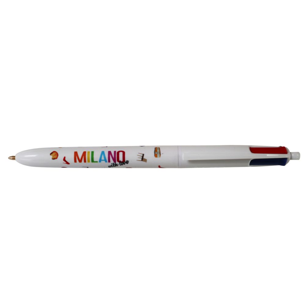 PENNA A SFERA IN PLASTICA 4 COLORI MILANO WITH LOVE