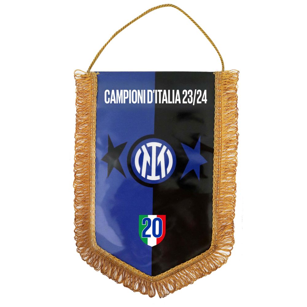 GAGLIARDETTO PENTAGONALE CM 28X20 CAMPIONI D'ITALIA